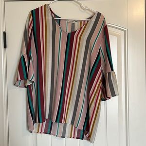 Multicolor Bell Sleeve Top